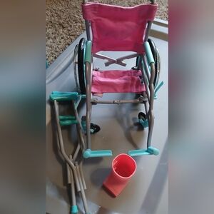 Vibrant Pink and Teal My Life Doll  Wheelchair Set